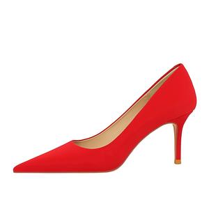 QITUMAUL Стройные каблуки на шпильке 7 см женские красные, цвет Red[Heel Height 7cm]