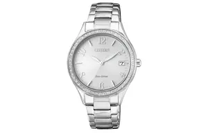 CITIZEN Световая подзарядка кварцевый механизм браслет из нержавеющей стали женские часы серебристый циферблат EO1180 82A