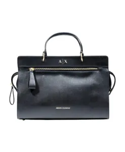 Элегантная сумка для покупок с золотыми деталями. Armani Exchange, черный