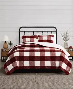 Уютный комплект постельного белья в клетку "Буффало", 2 предмета, размер 1/2 xl Cannon, burgundy