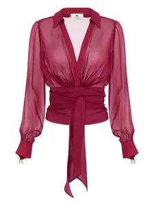 Блузка с отделкой в виде ленты Elisabetta Franchi, красный