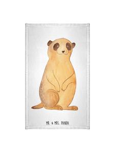 Mr. & Mrs. Panda Белое полотенце с изображением суриката без надписи