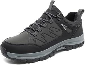 Мужская водонепроницаемая походная обувь, дышащие кроссовки для треккинга, устойчивые к скольжению обувь для ходьбы по тропам, прочная рабочая обувь для осени и зимы Qacksv, серый