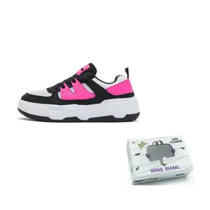 Singing Амортизирующие износостойкие легкие низкие скейтерские кроссовки унисекс белый черный розово-красный [в коробке], цвет White Black Rose Red[Box Included]