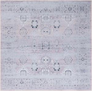 Ковер SAFAVIEH, 183 x 183 см, моющийся коллекция Tucson - Pink & Beige, противоскользящий, идеален для помещений с высокой проходимостью: гостиная, спальня, домашний офис, столовая (TSN133U-6SQ)