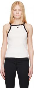 Бело-черная майка с пряжкой Courreges, цвет White/Black