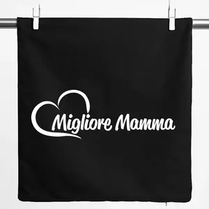 Наволочка Huuraa Migliore Mamma Cuore Gift 40x40см Черный хлопок Migliore Mamma Present Hellweg Druckerei