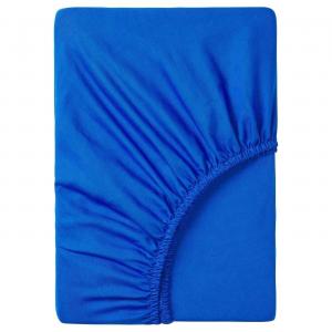 Простыня на резинке Ikea Dvala, 90х200 см, ярко-синий
