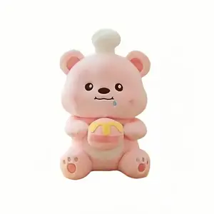 Шляпа шефа медвежонок в банке с медом плюшевая кукла высота 40см/50см/60см OU DI PIG, розовый