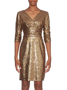 Платье-футляр с пайетками Focus by Shani, золотой