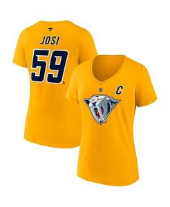 Женская фирменная желтая футболка Roman Josi Nashville Predators Special Edition 2.0 с именем и номером и v-образным вырезом Fanatics, желтый