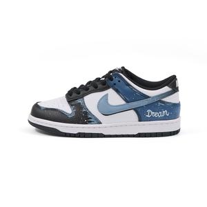 Nike Кроссовки для скейтбординга Dunk Dream Abrasion Resistant низкие унисекс Blue Black