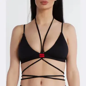 Лиф бикини с треугольными чашечками Red Label Hugo, черный