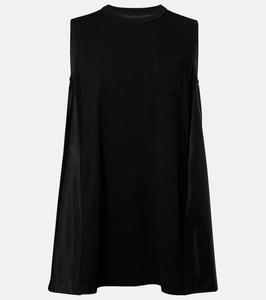 Мини-платье с панелями Sacai, Black x Black