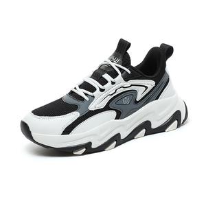 Низкие, массивные, амортизирующие, нескользящие, износостойкие кроссовки унисекс JSWEI, White Black