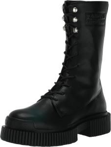 Женские платформенные ботинки армейского стиля Armani Exchange, Black+Black