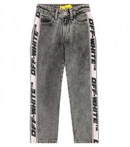 Джинсы с логотипом Off-White Kids, серый