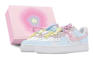 Кроссовки Nike Air Force 1 Skateboarding Shoes Women's Low-top Pink/white, синий/розовый