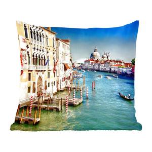Декоративная подушка MuchoWow, диванная подушка, декоративная подушка для гостиной, 60 х 60 см, День в Венеции - чехол на подушку - хлопчатобумажная ткань - декоративные наволочки, мультиколор