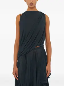 Шелковый топ Macrame Christopher Esber, серый