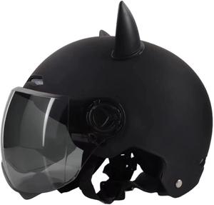 Полушлем винтажный beidiyinger с солнцезащитным козырьком, черный