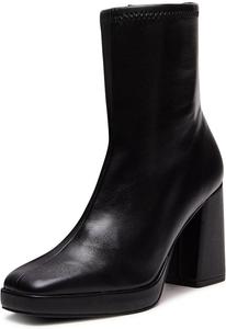 Женские ботильоны на высокой массивной подошве с платформой, квадратным носком и молнией, для работы, шопинга и повседневной носки, размеры 4-16 США Wo wagas, Black