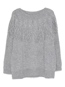 Украшенный свитер Marina Rinaldi, серый