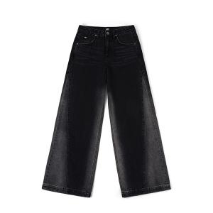 Lee Джинсы Women's Black Gray Color Moderate Wide Leg