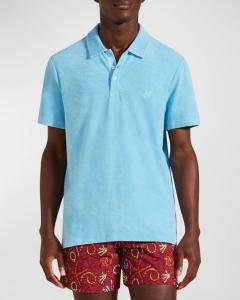 Мужская рубашка-поло из органического махрового материала Vilebrequin, цвет Santorin B