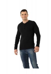 Рубашка Organic Henley рубашка реглан в рубчик с длинным рукавом Albertkreuz, черный