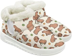 Женские зимние ботинки выше щиколотки, мягкие, на слипоны, с утепленной подошвой, теплые зимние ботинки для женщин Qoiuvncy, Capybara