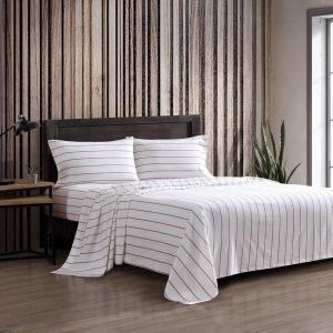 Комплект постельного белья Eddie Bauer для двуспальной кровати, из хлопковой фланели, с соответствующими наволочками, с начесом для дополнительной мягкости, с глубокими карманами, сертифицирован Oeko-Tex (Cooper Falls Red), Cooper Falls Red