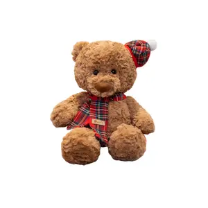 Медведь, шарф с розой плюшевая кукла 25см/30см/35см/45см высота LEVENKENESS