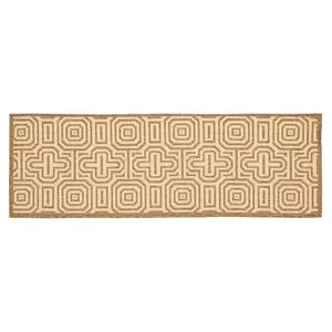 Коврик для внутреннего и наружного использования с геометрическим принтом Safavieh, коричневый, 199x199 см, круглый