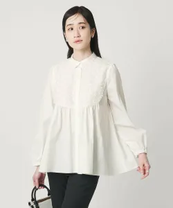 Блузка с комбинированными складками United Arrows, цвет Off White