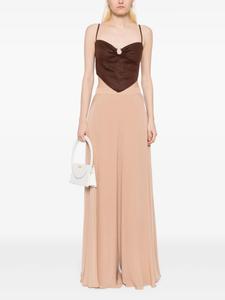 Брюки-палаццо из шелка Elie Saab, нейтральный