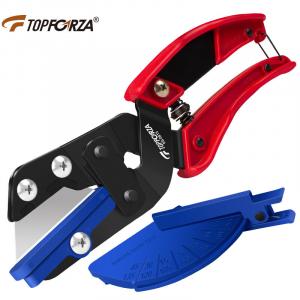 TOPFORZA KS-0815 Ножницы для кабельных желобов, ножницы для шлангов 2 в 1, многофункциональные, регулируемый угол сдвига 0 ~ 135 °, с 2 зажимами