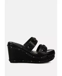 Ики Дики Босоножки-платформы с камнями и стразами London Rag, черный