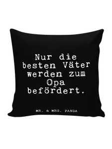 Подушка Mr & Mrs Panda 40x40 Nur die besten Väter, черный