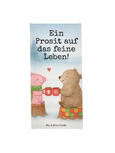 Mr. & Mrs. Panda Дизайн в виде махровой ткани с изображением свиньи, запеченной в глинтвейне, и надписью, выполненный в нежно-голубом цвете