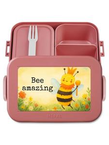 Mr. & Mrs. Panda Хлебница с изображением Пчелиного Короля и надписью пастельно-красного цвета