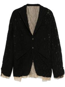 CHIAHUNG SU пиджак с эффектом потертости, черный
