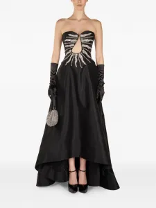 Платье без бретелек с асимметричным кроем и отделкой декоративными элементами Araftu, черный