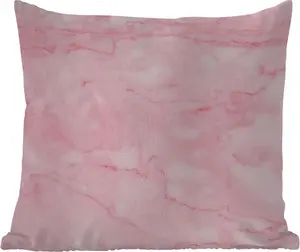 Подушка для улицы - Мрамор - Розовый - Текстурированный - Шикарный - 45x45 см - Устойчив к атмосферным воздействиям - Подушка для отдыха - Фотоподушка - Декоративная подушка MuchoWow
