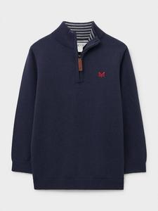 Детский хлопковый джемпер с молнией Crew Clothing, Navy Blue