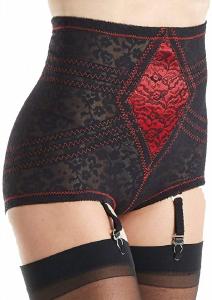 Трусики-слипы с жесткой утяжкой и кружевом, цвет: красный, черный Rago