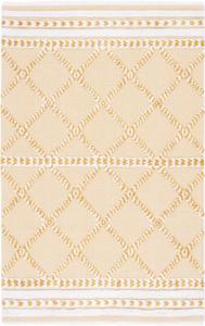 Ковер SAFAVIEH, 244 x 305 см, - коллекция Augustine - большой - Gold & Ivory, хлопковый марокканский богемный дизайн в деревенском стиле с бахромой, легкая чистка, идеально для гостиной, спальни, офиса, столовой (AGT714D)