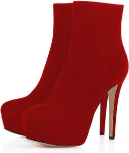 Женские ботильоны YDN на высоком каблуке-стилетто с платформой, округлым носком, боковой молнией, зимние модные офисные и вечерние туфли