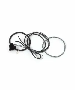 Набор из 3 резинок для волос в форме сердца с бархатным покрытием Niko And ..., цвет Black(19)