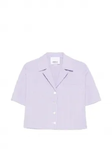 Рубашка в полоску с карманом Erika Cavallini, фиолетовый